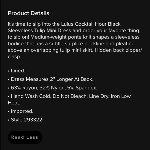 Lulu's Black Sleeveless Cocktail Mini Dress NWT - Picture 7 of 8